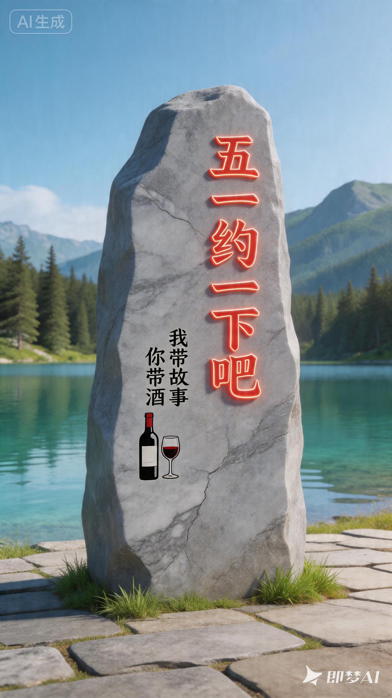 “五一约一下，带上美酒和故事，一起享受大自然的美好！”🍷🍷🌿🌿
