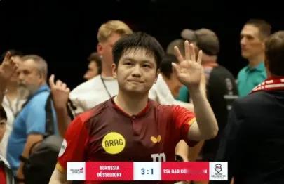 樊振东一单独得两分！杜塞尔多夫3-1击败对手，取德甲两连胜!!!德国乒乓球甲级联