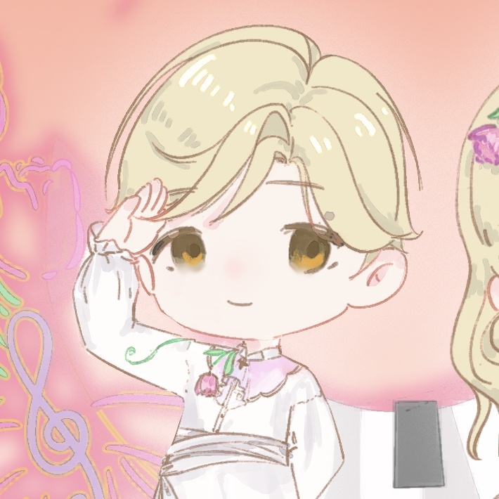 qq飞车手游超话同人绘画大赛 【暖宝手绘册】花漾风吟套装手绘情头🌺女装柔光薄纱