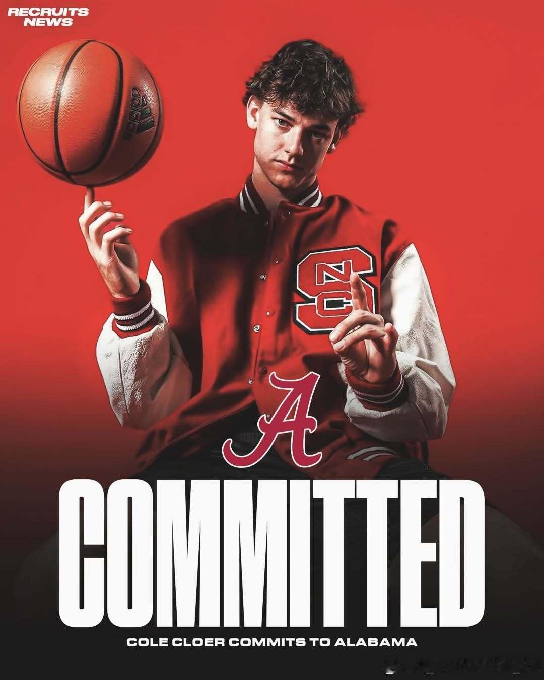 北卡罗来纳州立大学后卫科尔·克洛尔(Cole Cloer)转学加盟阿拉巴马大学这