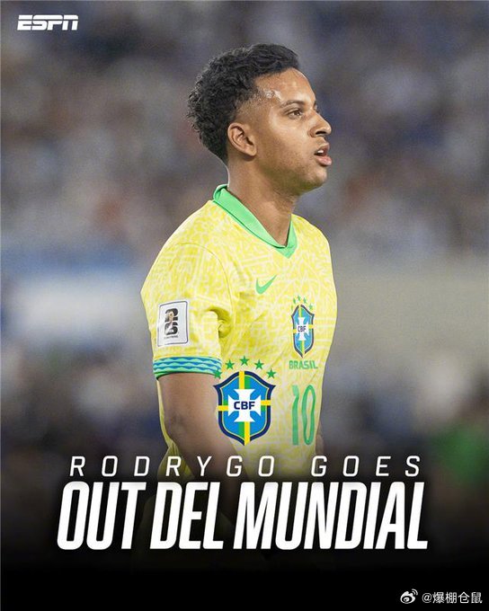 【官方】皇马宣布，前锋戈罗德里戈右腿前十字韧带和外侧半月板断裂，据悉他将接受手术