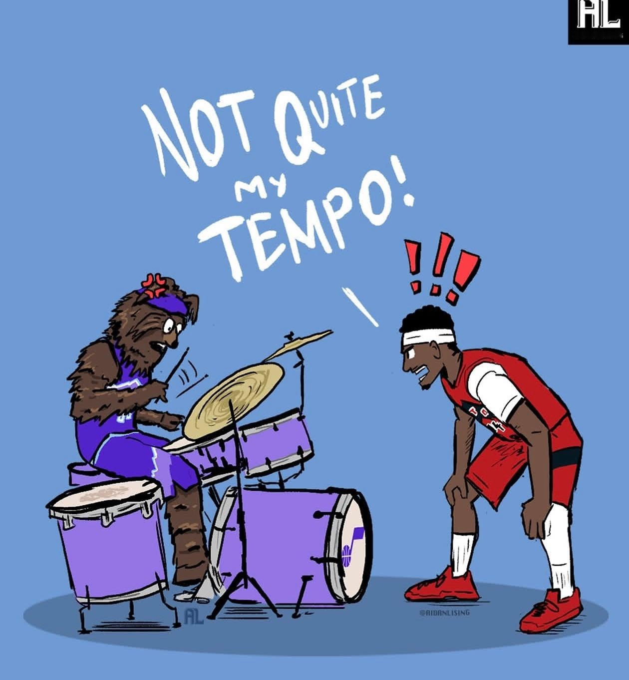 篮天下艺术家Aidan Lising， 在每场猛龙队比赛后都会画一个插图~Ima