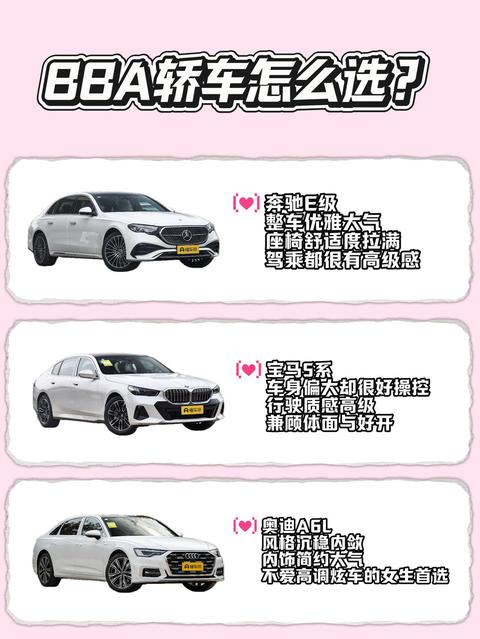 BBA中大型轿车怎么选？
到店体验过奔驰E 级、宝马5系、奥迪A6L三台热门车型