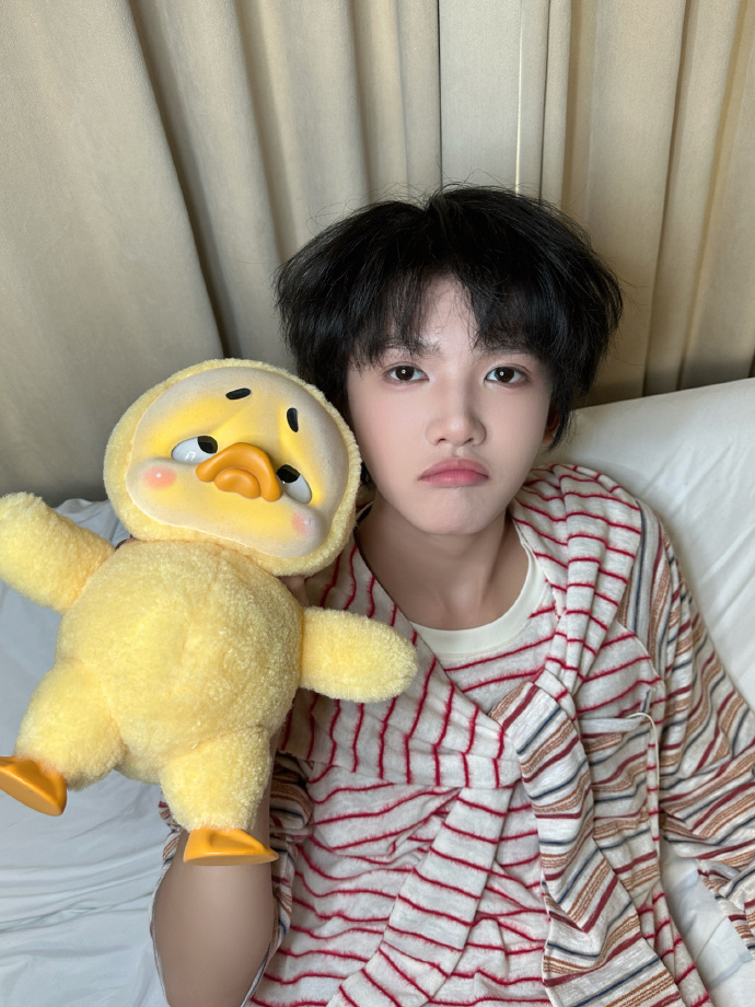 张奕然真是可可爱爱鸭 张奕然更博“发现了两只猪和一只鸭 真是可可爱爱鸭”条纹lo