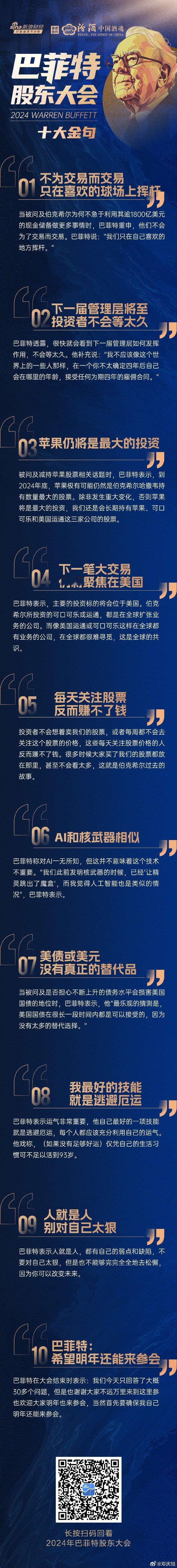 “我自己最好的一项技能就是逃避厄运，希望明年还能来参会” ​​​