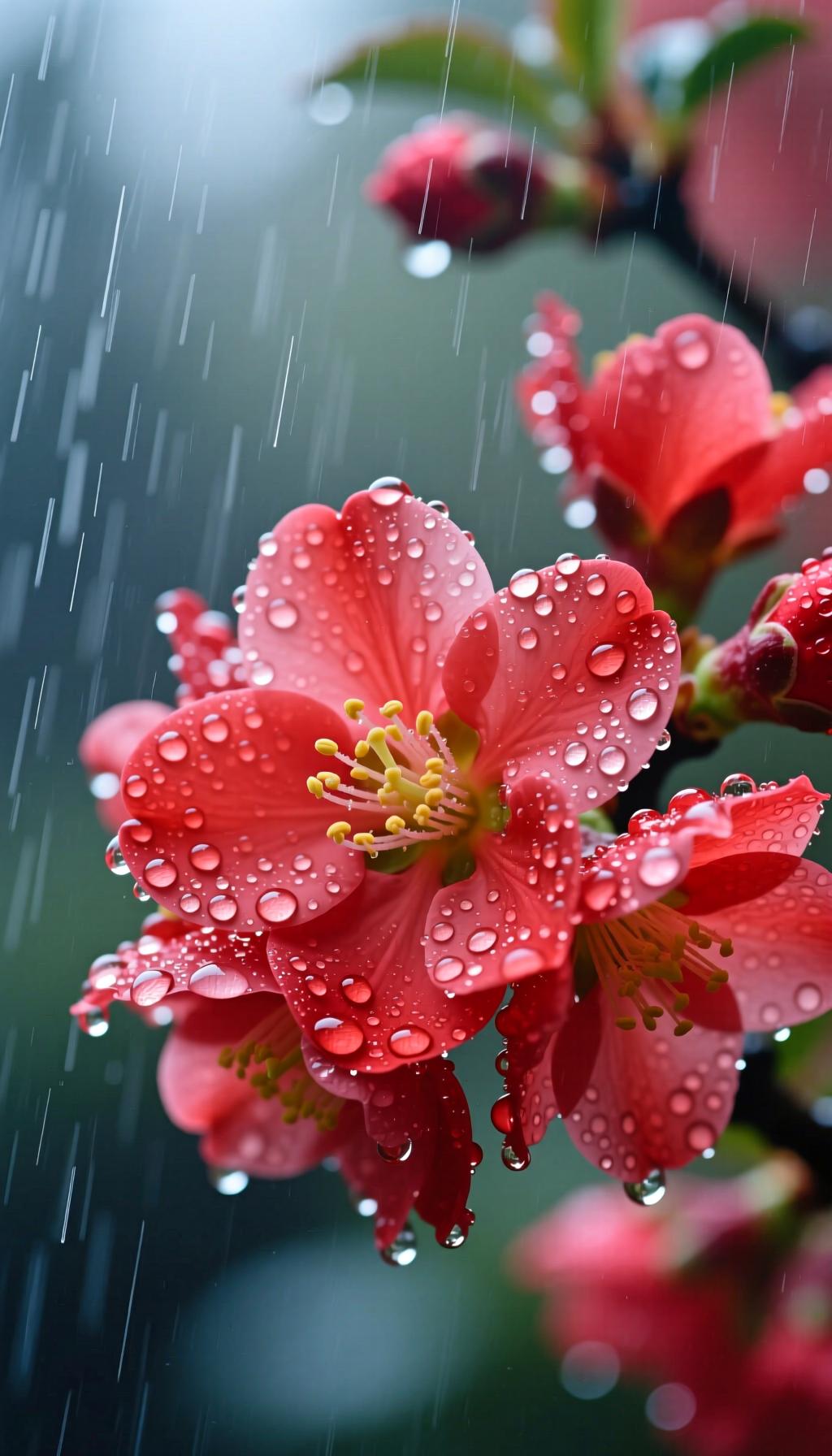 上联:清风吹绿叶，我的下联是
细雨润红花。