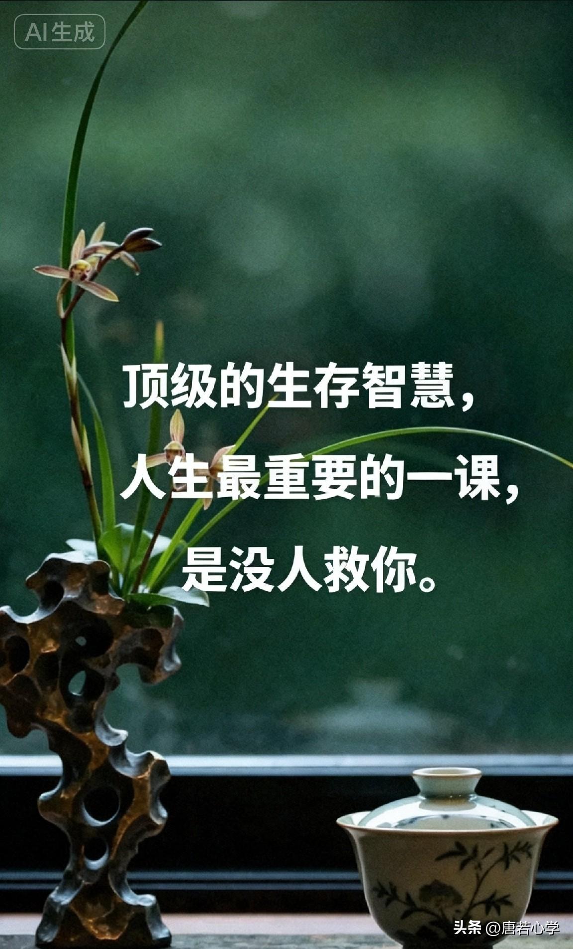 顶级的生存智慧，人生最重要的一课，是没人救你。

《百年孤独》里有一句话：“人生