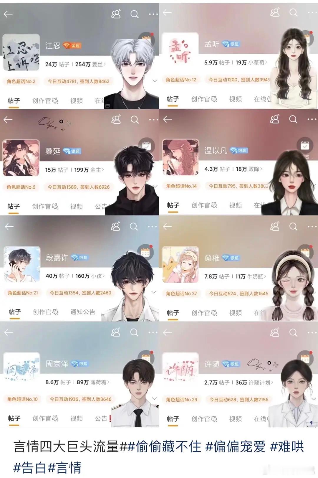 晋江言情四大巨头流量[泪奔][泪奔]偷偷藏不住 偏偏宠爱 难哄 告白 ​​​