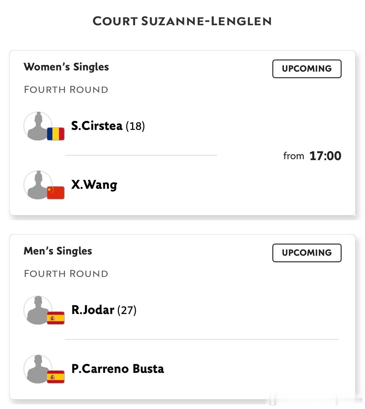 法网2026 🎾5.30赛程 🇨🇳王曦雨登陆苏珊球场～⏰17:00 🏟️