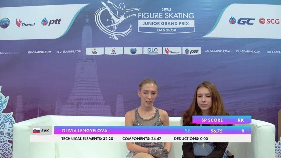 2026jgp泰国站 Olivia短节目2A难度进入但手扶冰有点可惜了，3F被抓