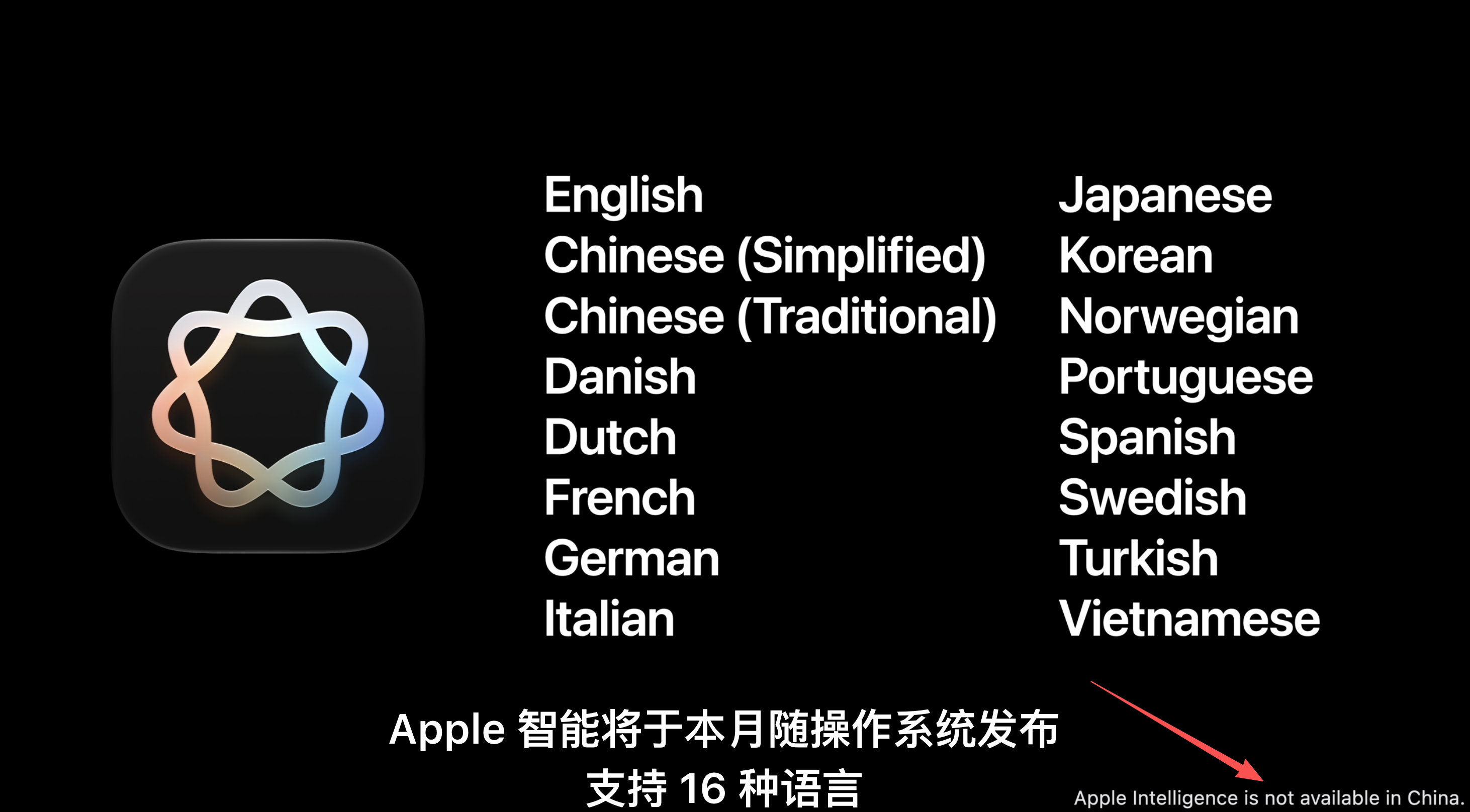 苹果发布会苹果发布会有何亮点 哦豁，Siri AI又没有中国，看右下角Apple