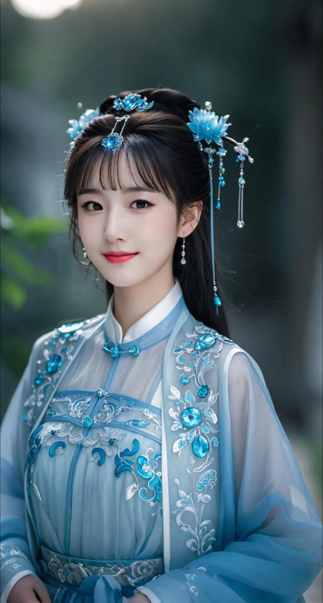 AI扩图 AI蓝纱仙子照
