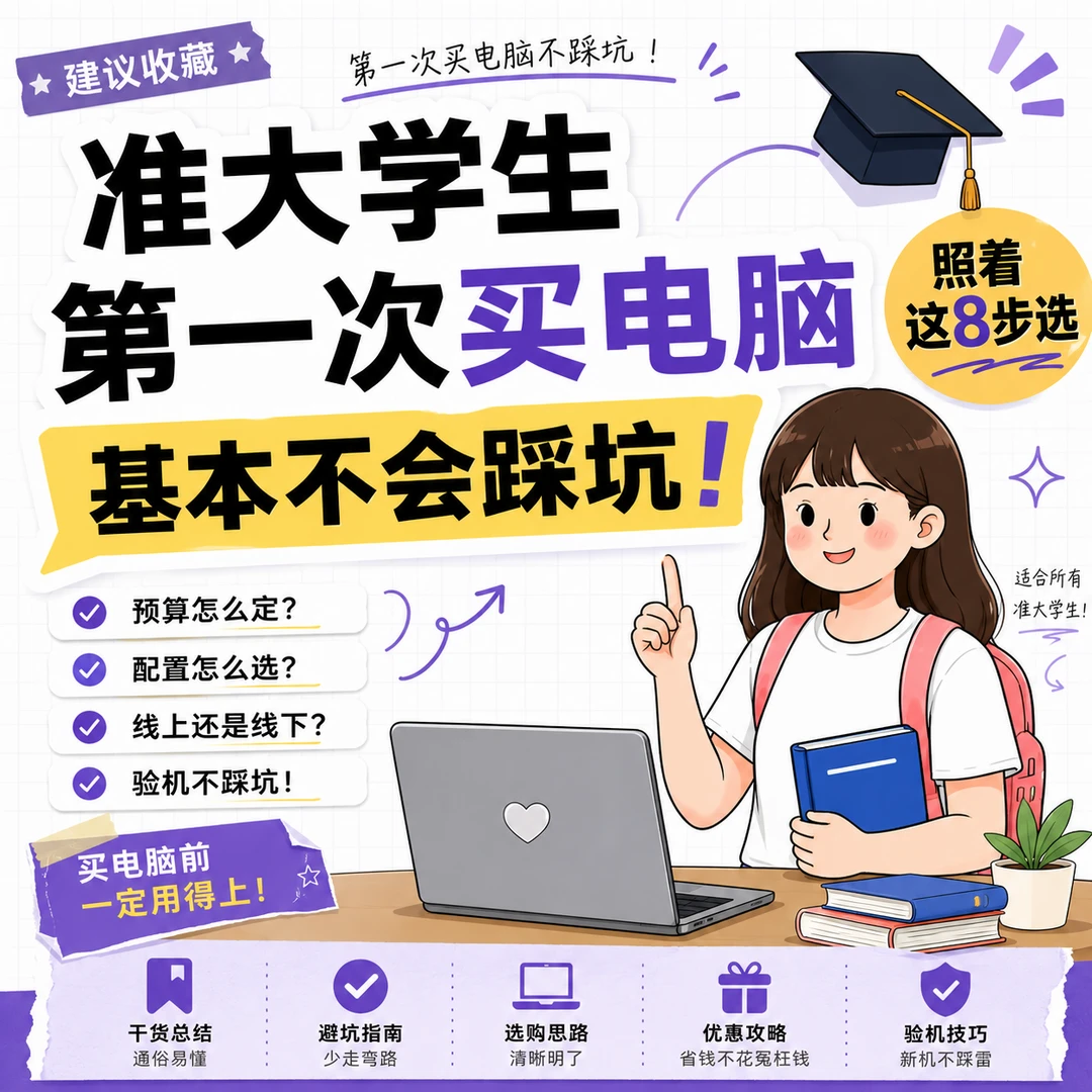 准大学生买电脑，8步避坑法