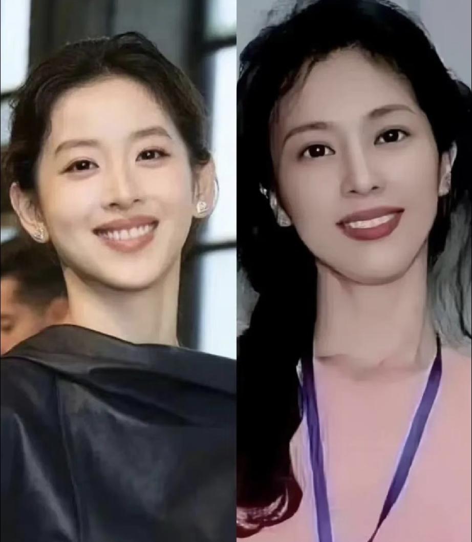 都说章泽天长得像刘亦菲的妈妈刘晓莉。
对比五官和气质，章泽天远远不及刘晓莉的精致