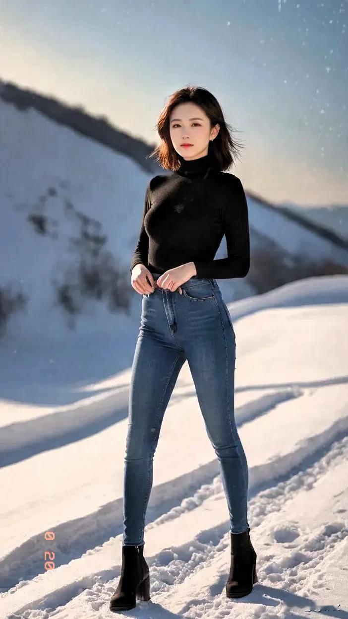 冬日雪景下的时尚穿搭，暖阳下尽显优雅！美女子图赏 自然美写真集