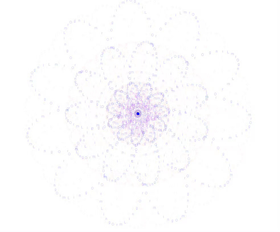 我的水印上，其实有一朵编程出来的花花瓣用“OrmLing”构成27粉，11蓝，交
