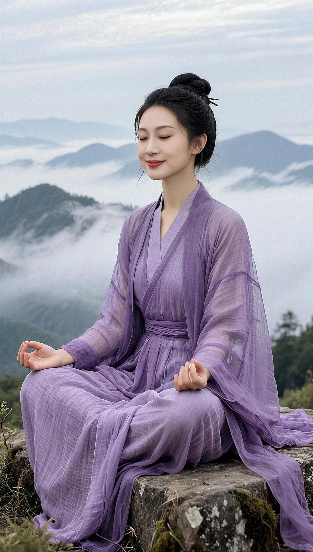 歌曲《画兰赋》AI山巅禅意照