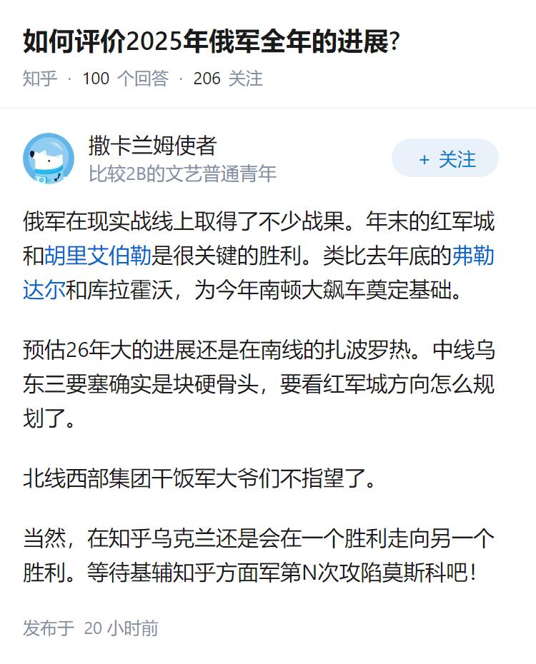 如何评价2025年俄军全年的进展?