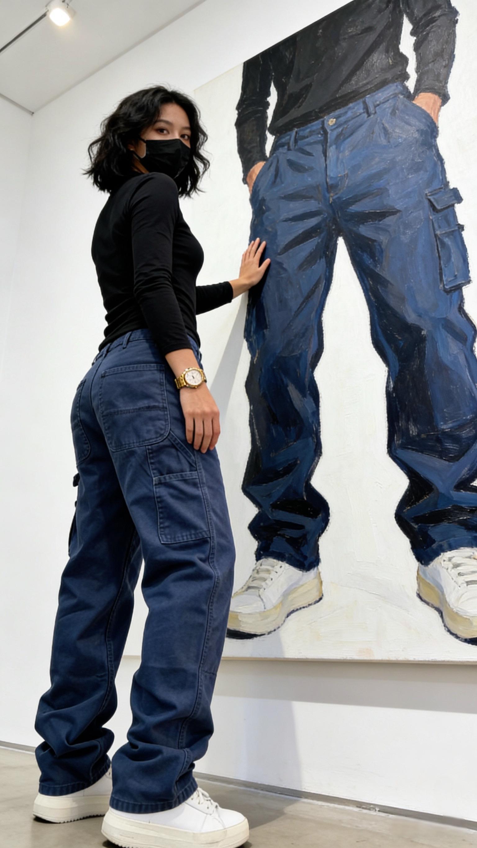 重磅水洗蓝色法工裤美式复古百搭直筒伐木工装男士休闲裤潮