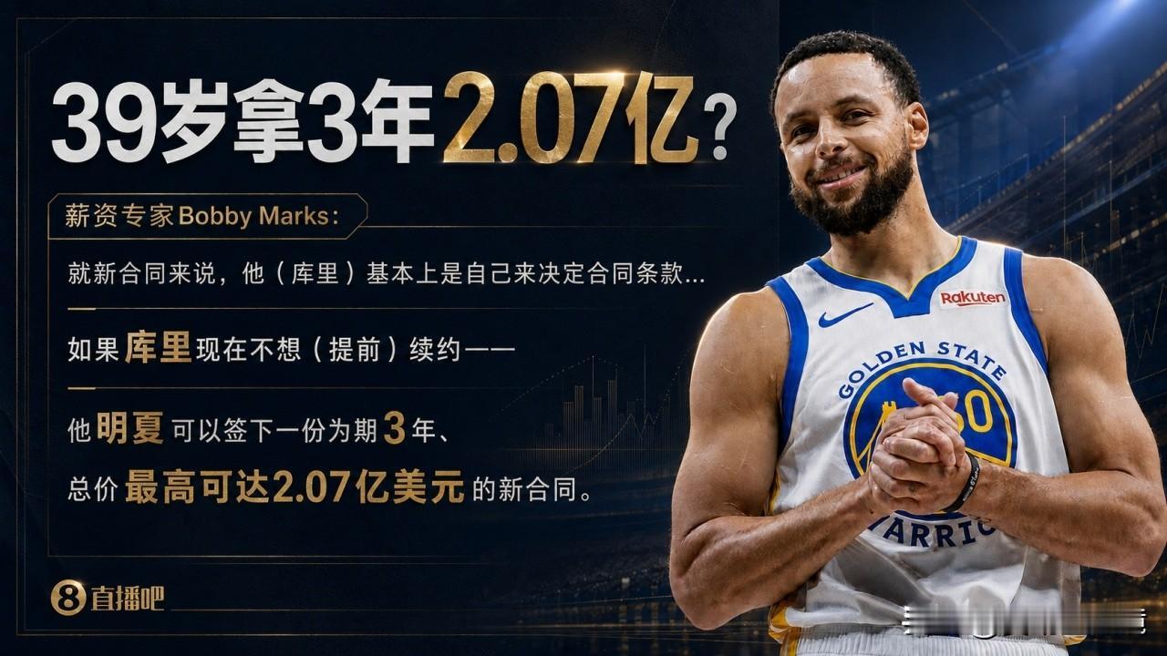 ESPN薪资专家Bobby Marks解析库里续约：2年1.367亿现在就能签，