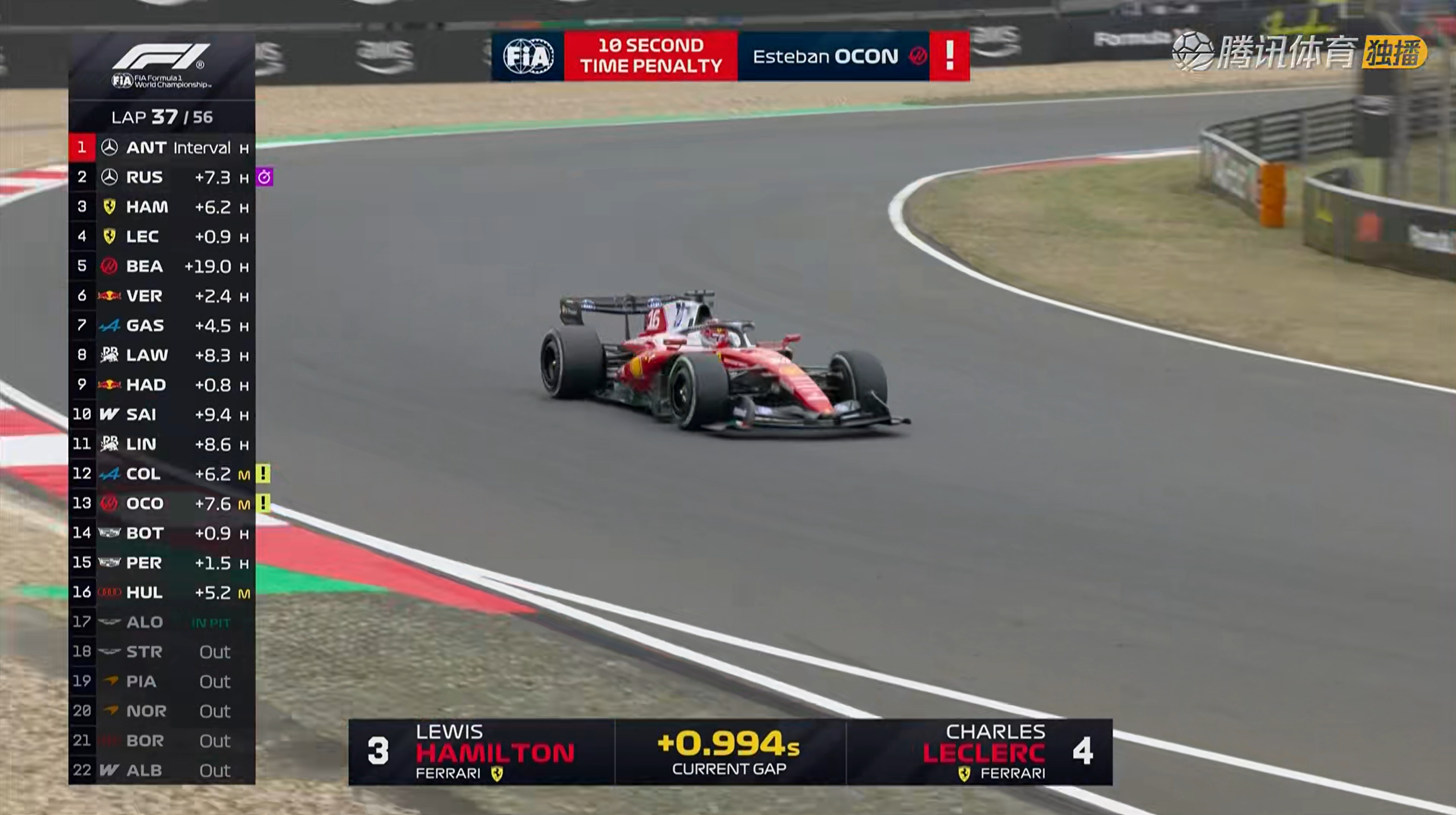 奥康被罚时10秒！F12026F1中国大奖赛
