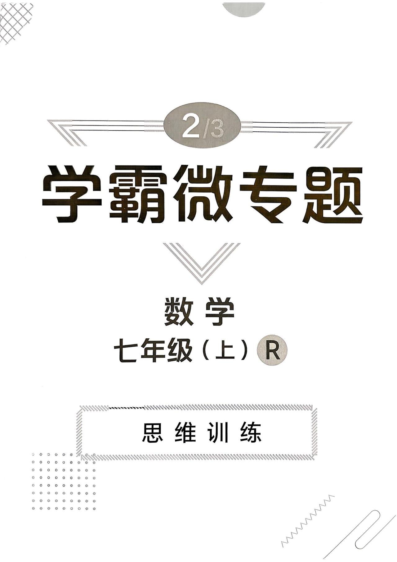 7上数学提升——学霸微专题题突破