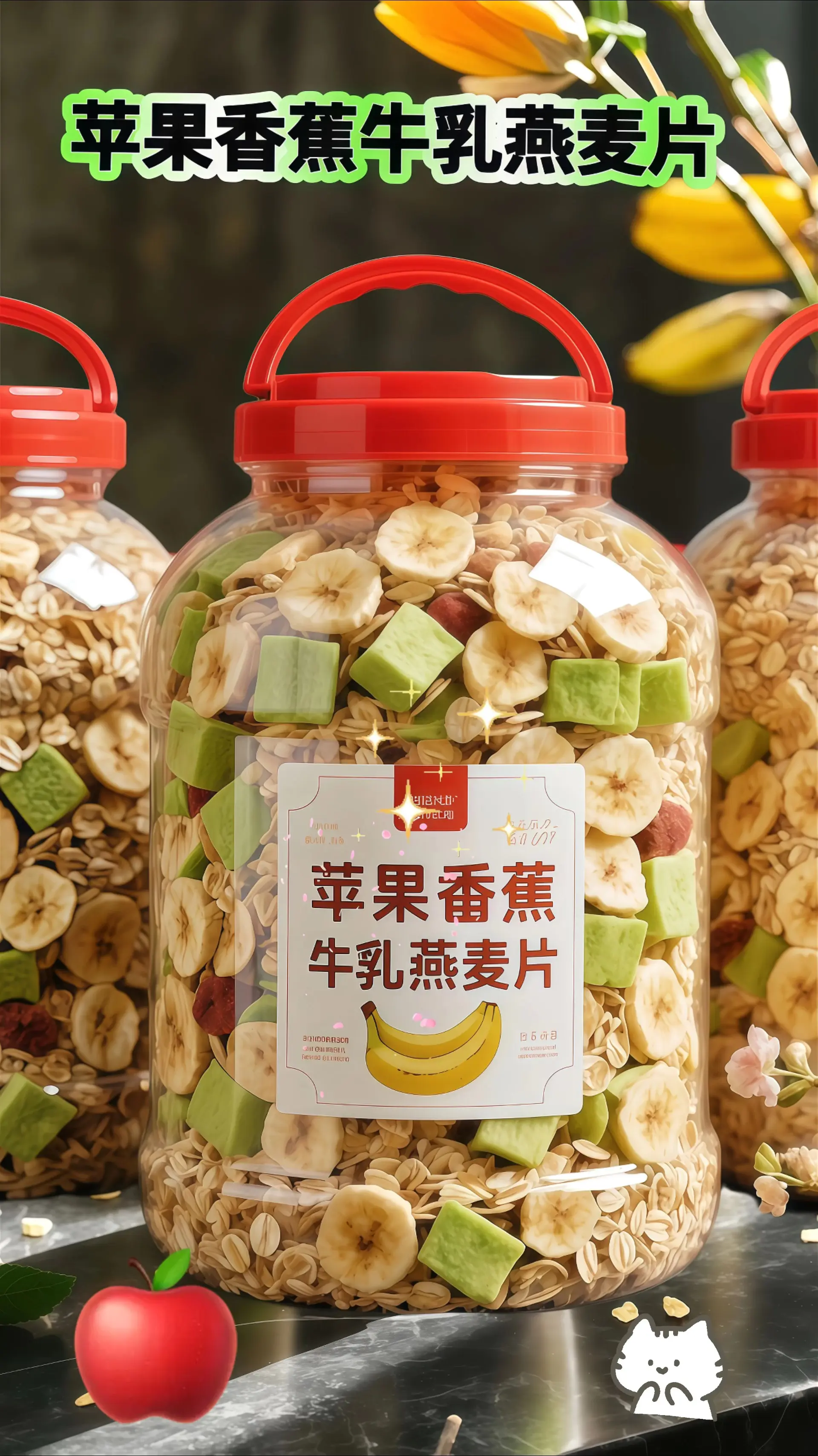 【早安活力，一口香甜——苹果香蕉牛乳燕麦片】  早八人早餐的完美选择！...