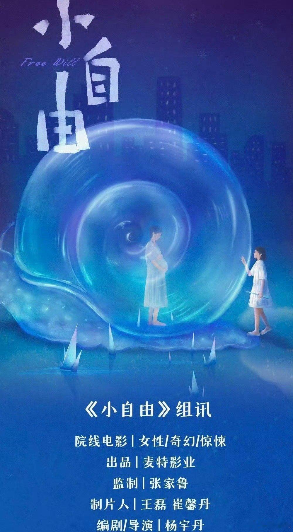电影《小自由》1月成都开机主演：张雪迎、贾静雯监制：张家鲁导演、编剧：杨宇丹梗概