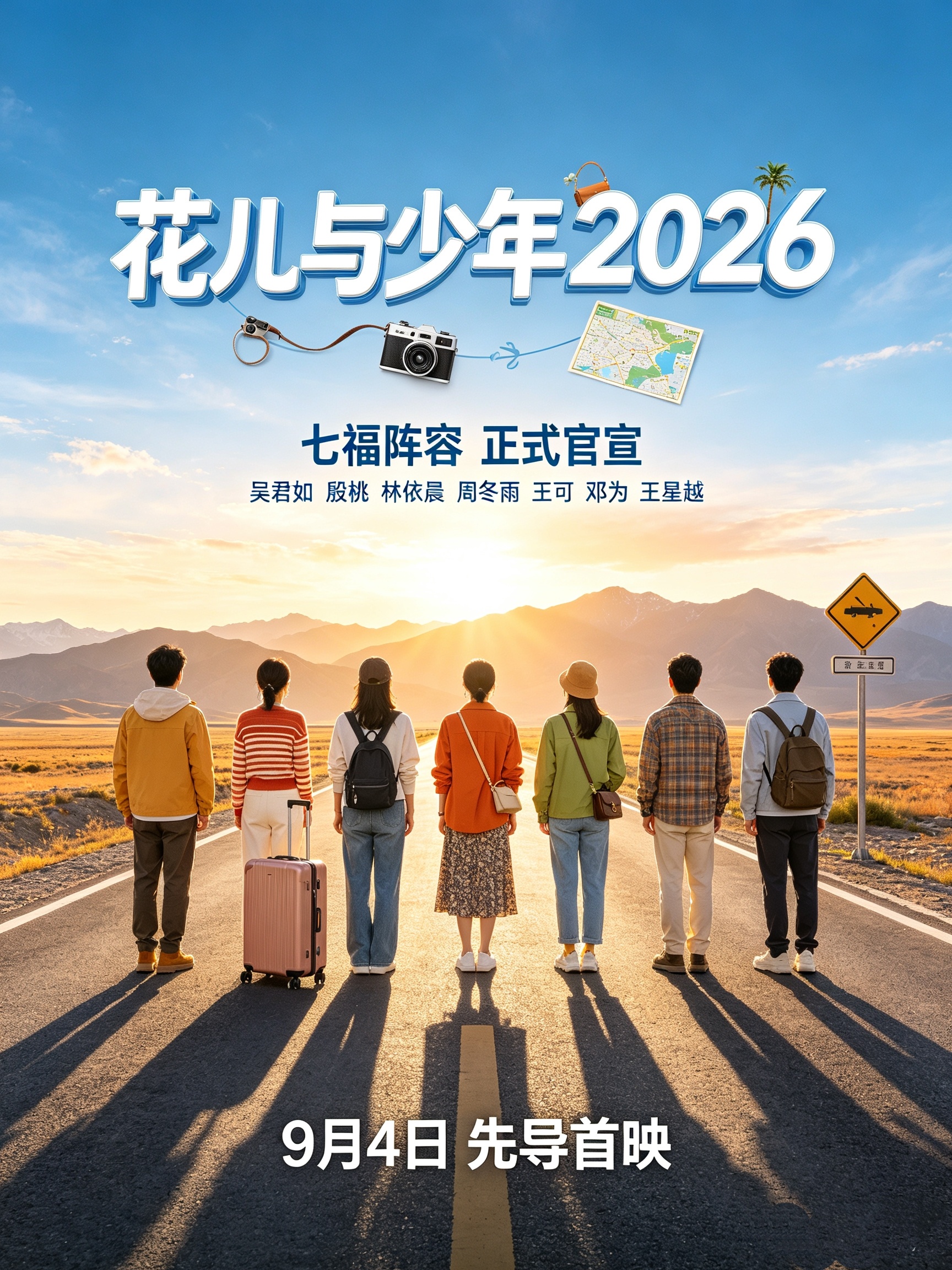 花儿与少年2026官宣 9月2日，旅行真人秀《花儿与少年2026》正式官宣，集结