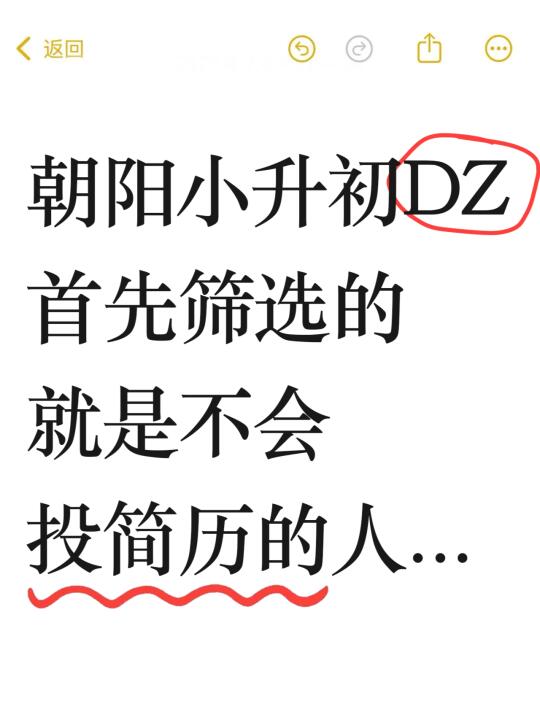 朝阳小升初DZ首先筛选掉的就是不会投简历的