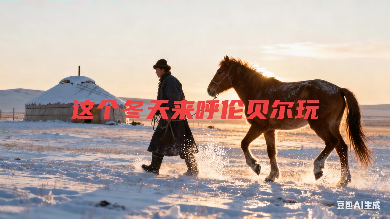 这个冬天开呼伦贝尔玩

       晨曦中的呼伦贝尔大草原，被白雪覆盖的草原一