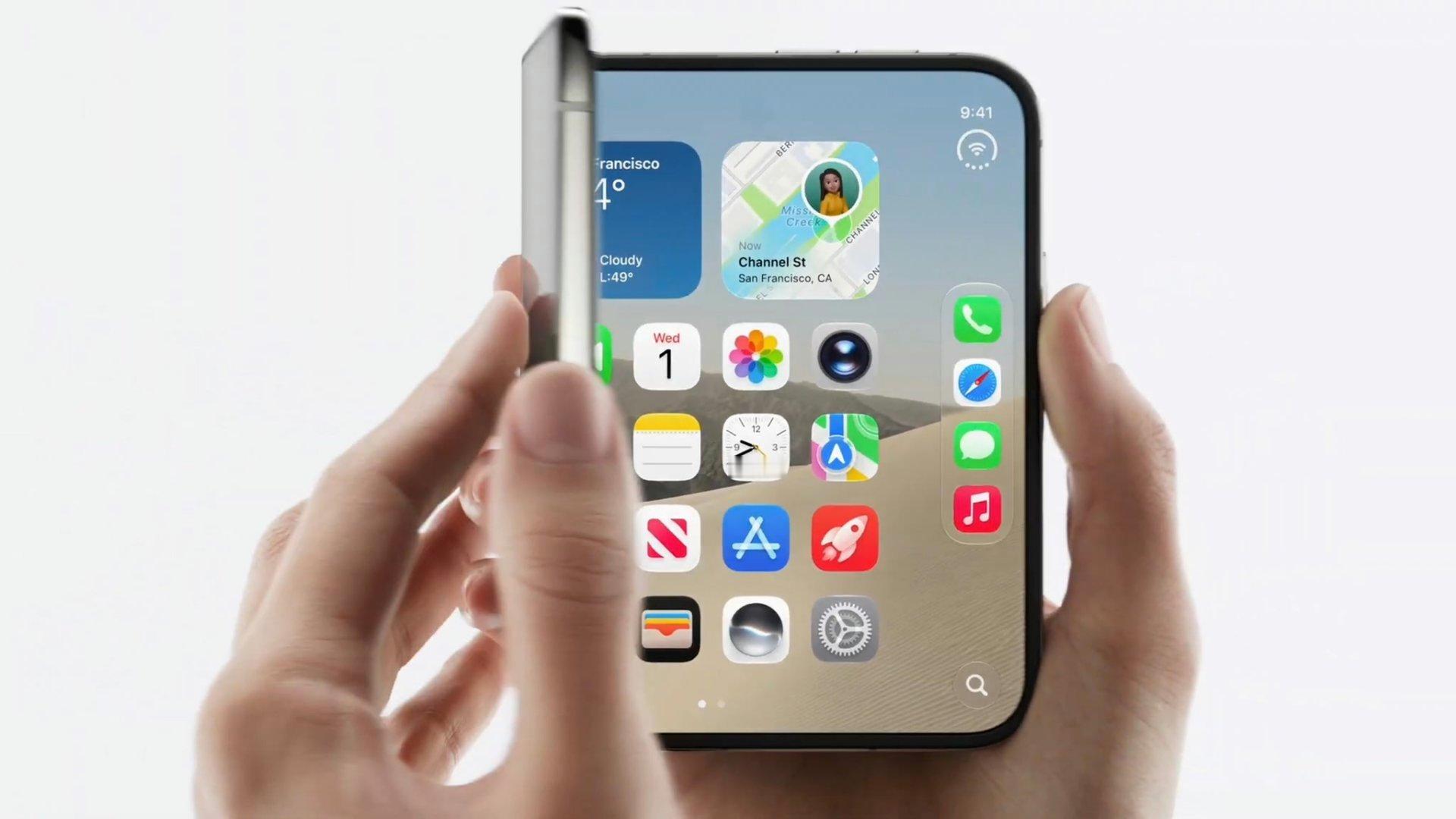 苹果首款折叠屏手机 iPhone Duo合上是5.4英寸的小屏，差不多有iPho
