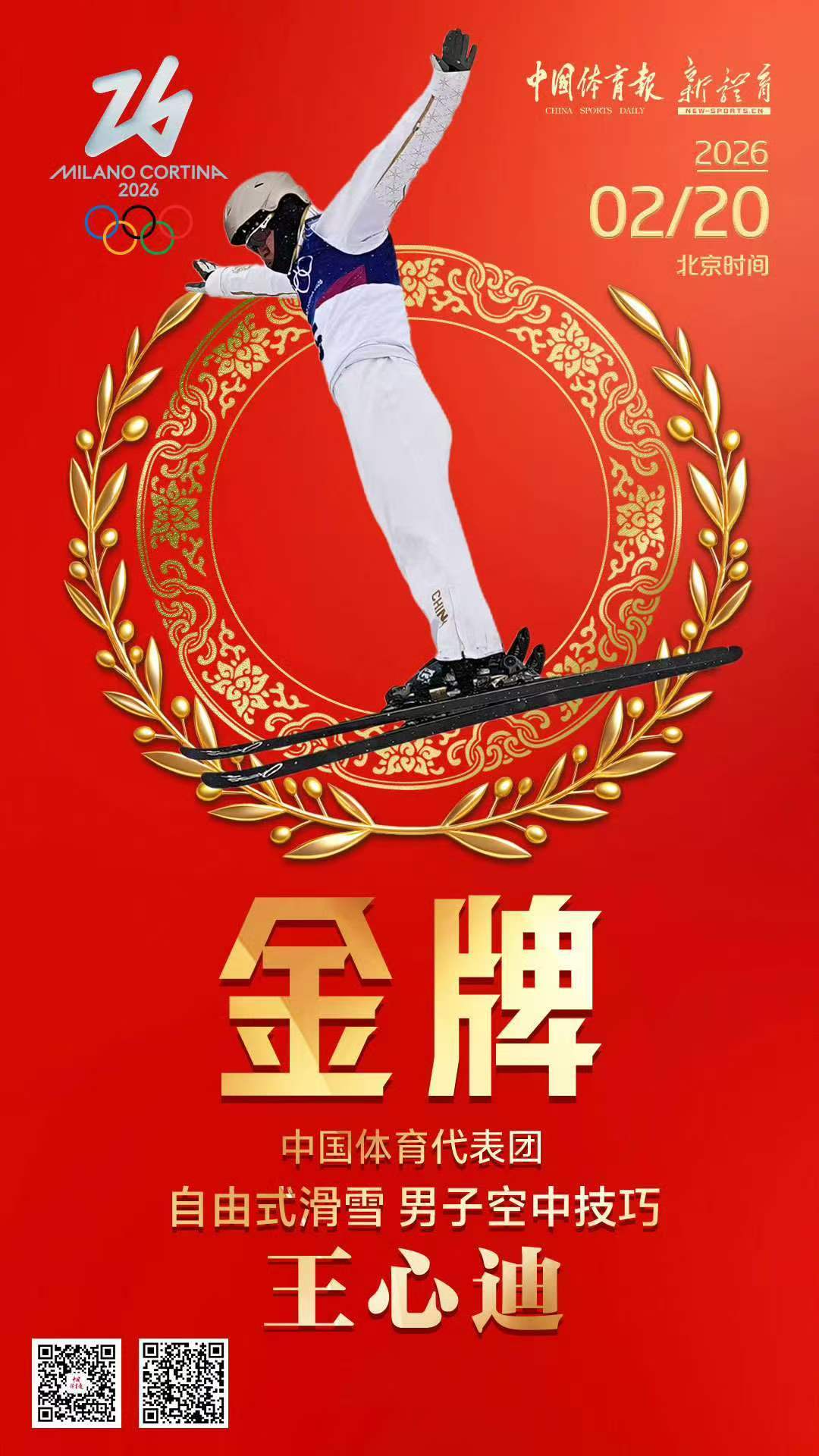 王心迪金牌 好惊险啊！王心迪险胜瑞士选手！中国代表团米兰冬奥会第四金🥇~李天马