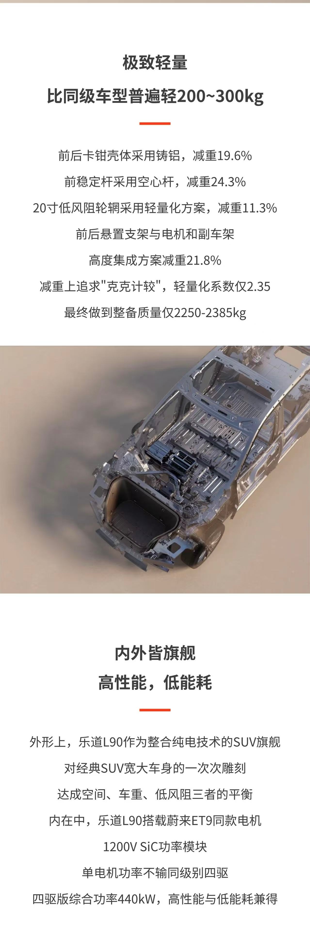 乐道l90 工信部数据一出，很多人惊讶这台车的整备质量2250公斤，要知道他可是