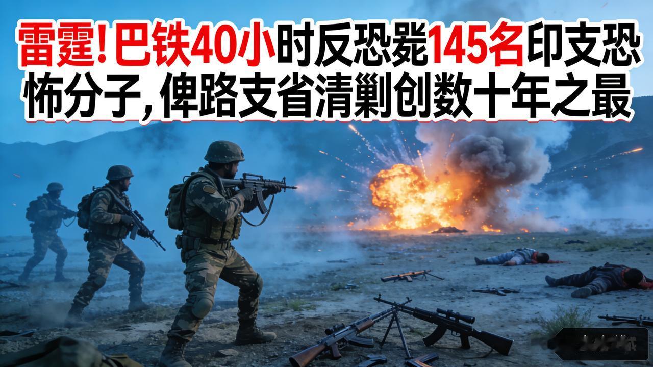 雷霆！巴铁40小时反恐毙145名印支恐怖分子，俾路支省清剿创数十年之最
 
俾路