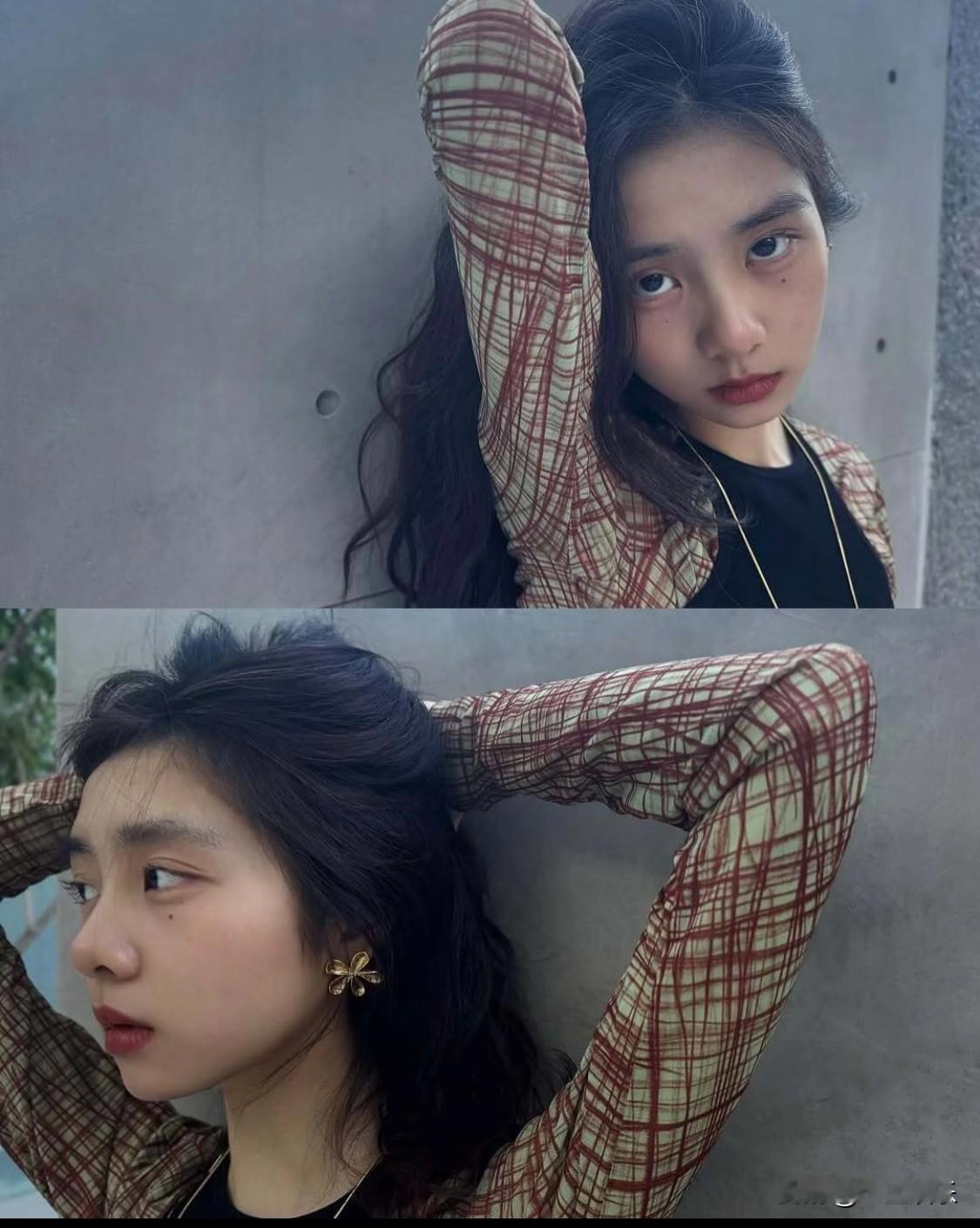 黄多多更新私服，叠穿上衣搭配牛仔裤，文艺又美丽！！黄多多