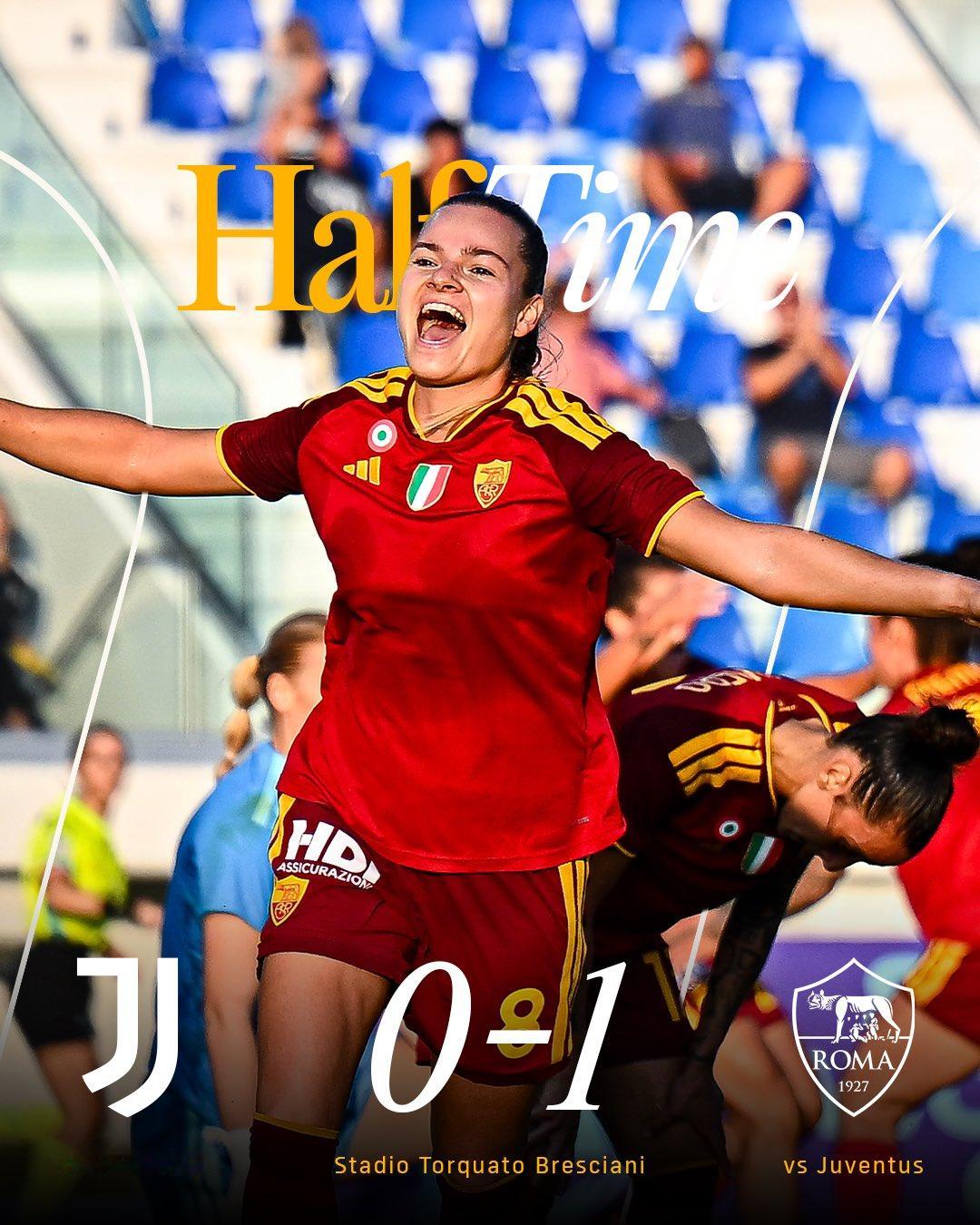 罗马女足也在半场1-0领先尤文，争取拿个季前杯 ​​​