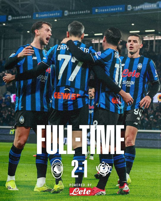 亚特兰大主场2-1克雷莫内塞，克尔斯托维奇、扎帕科斯塔先后建功，托斯比补时扳回一