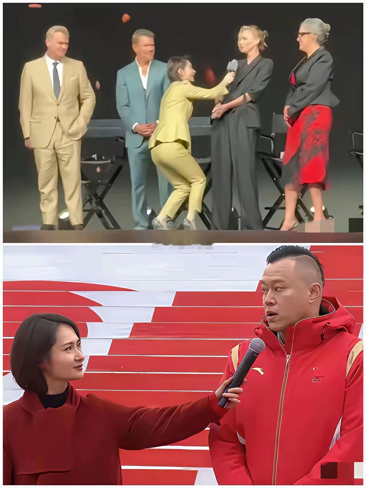 同一个主持人，采访本国人 VS 采访外国人，截然不同的表现，说白了，就是看人下菜