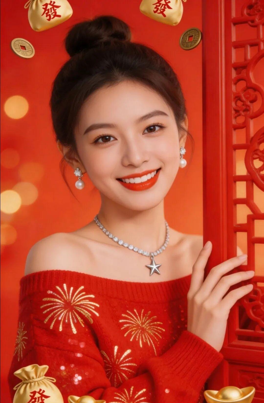 美女九宫格美女自拍图少女自拍写真 甜美自拍图  新年快乐