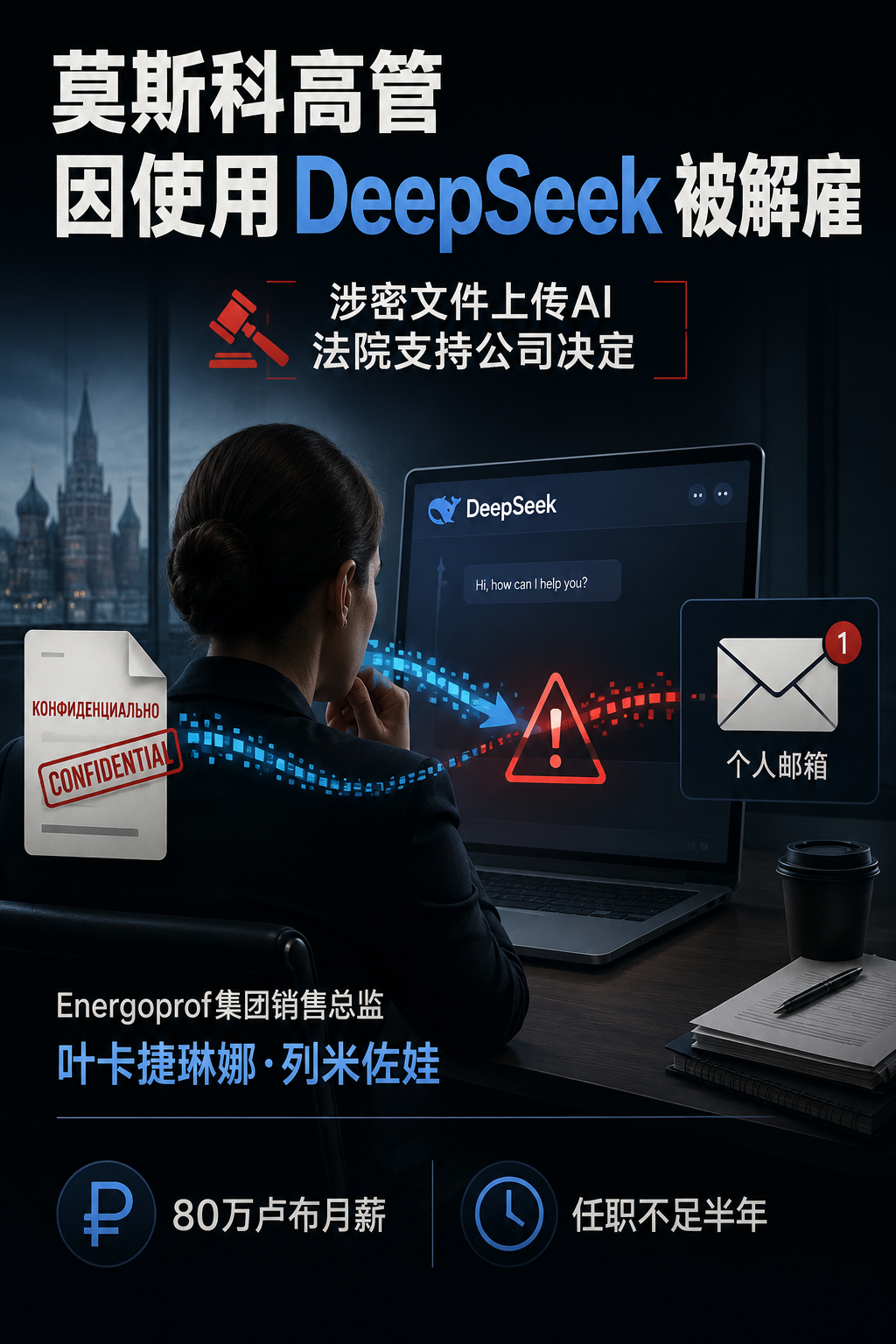 俄媒：莫斯科一名高管因将涉密文件上传 DeepSeek 被解雇，法院支持公司决定