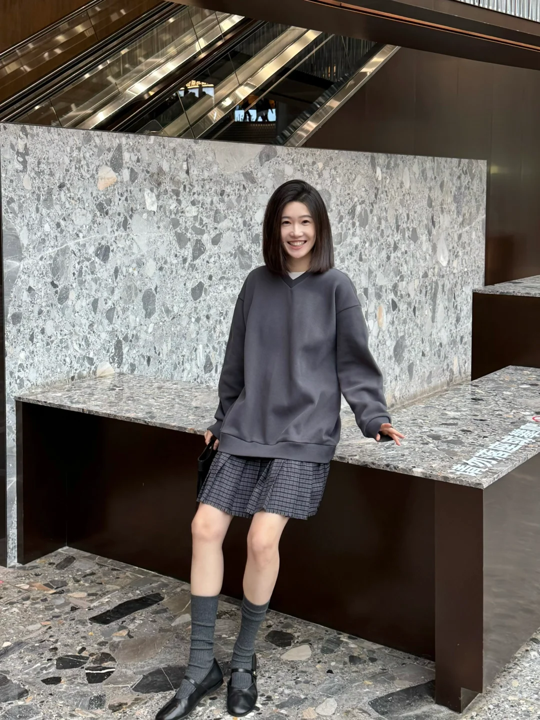 OOTD 心动浅春系｜灰色连衣裙