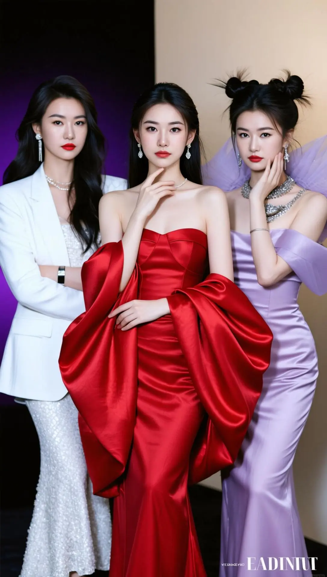 AI红裙时尚照 ai创作