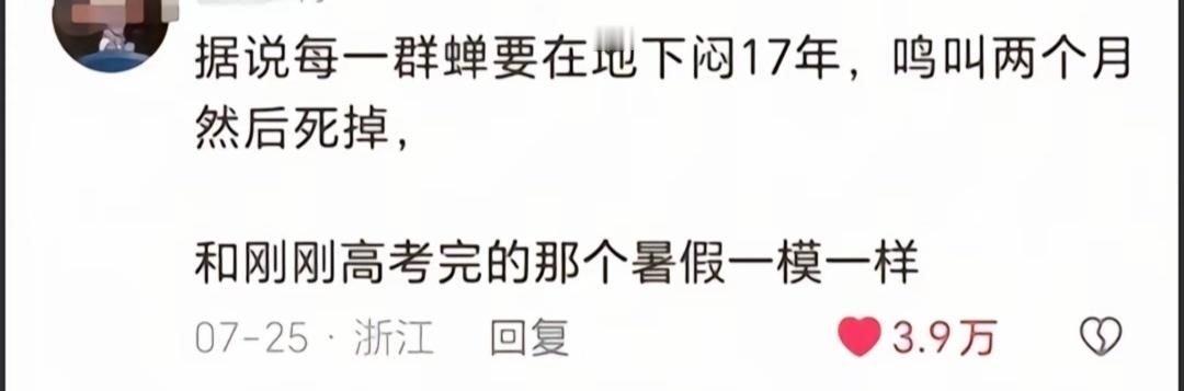 人生有三万多天，有一万多天都在上学……“据说有一群蝉要在地下闷17年，鸣叫两个月