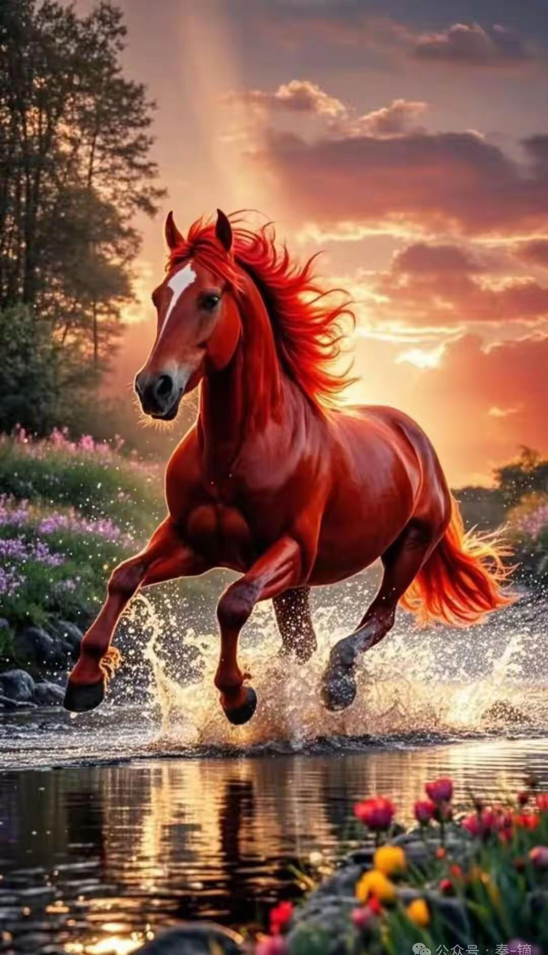 策马扬鞭奔前程一马当先踏山河马到功成万事顺龙马精神强体健马上发财好运来春风得意马