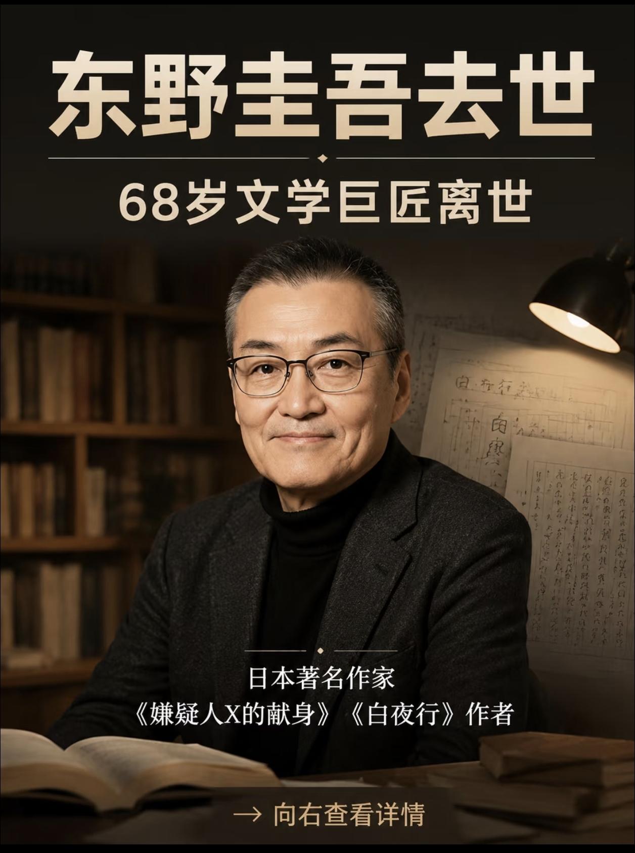 我问老公，
一个日本的小说家离世，
为什么会有这么多人觉得可惜，老公说你就狭隘了