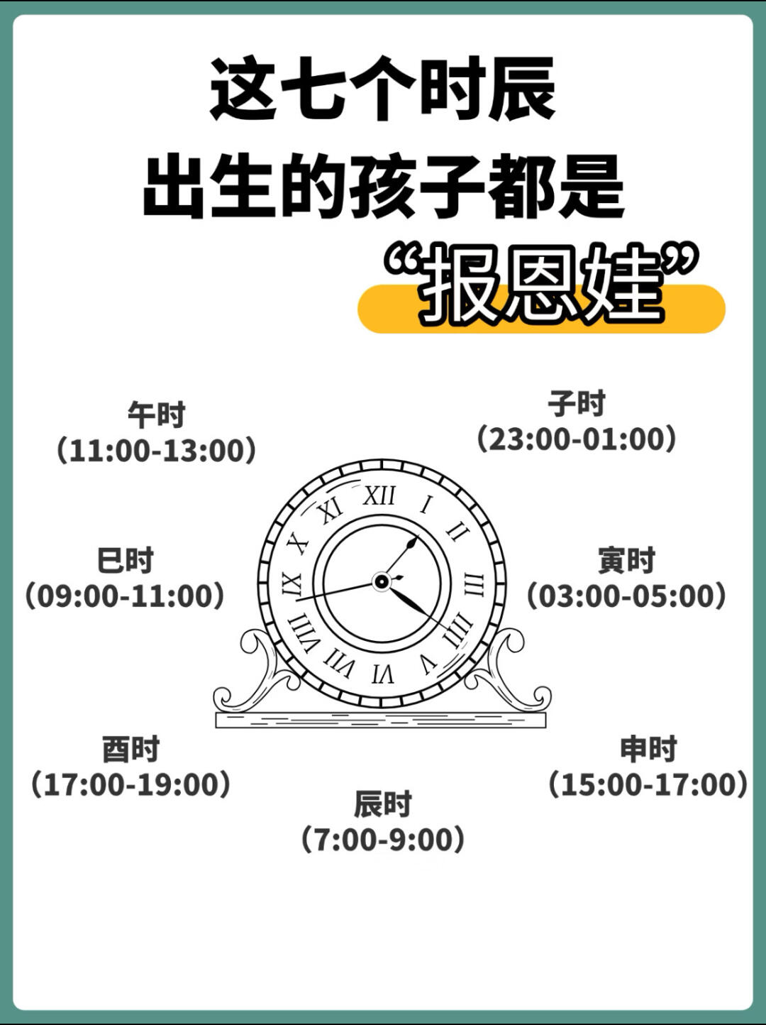 这七个时辰出生的都是报恩娃，快自查你娃