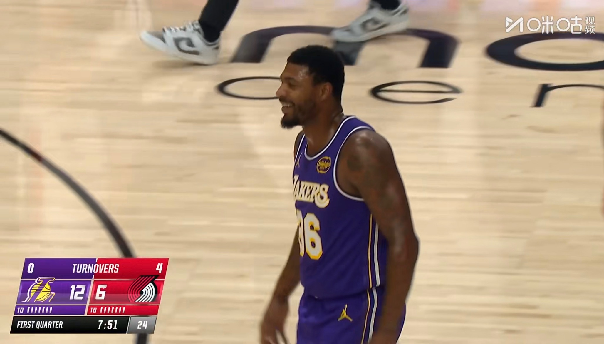 湖人打停开拓者！开拓者4次失误！湖人vs开拓者 ​​​