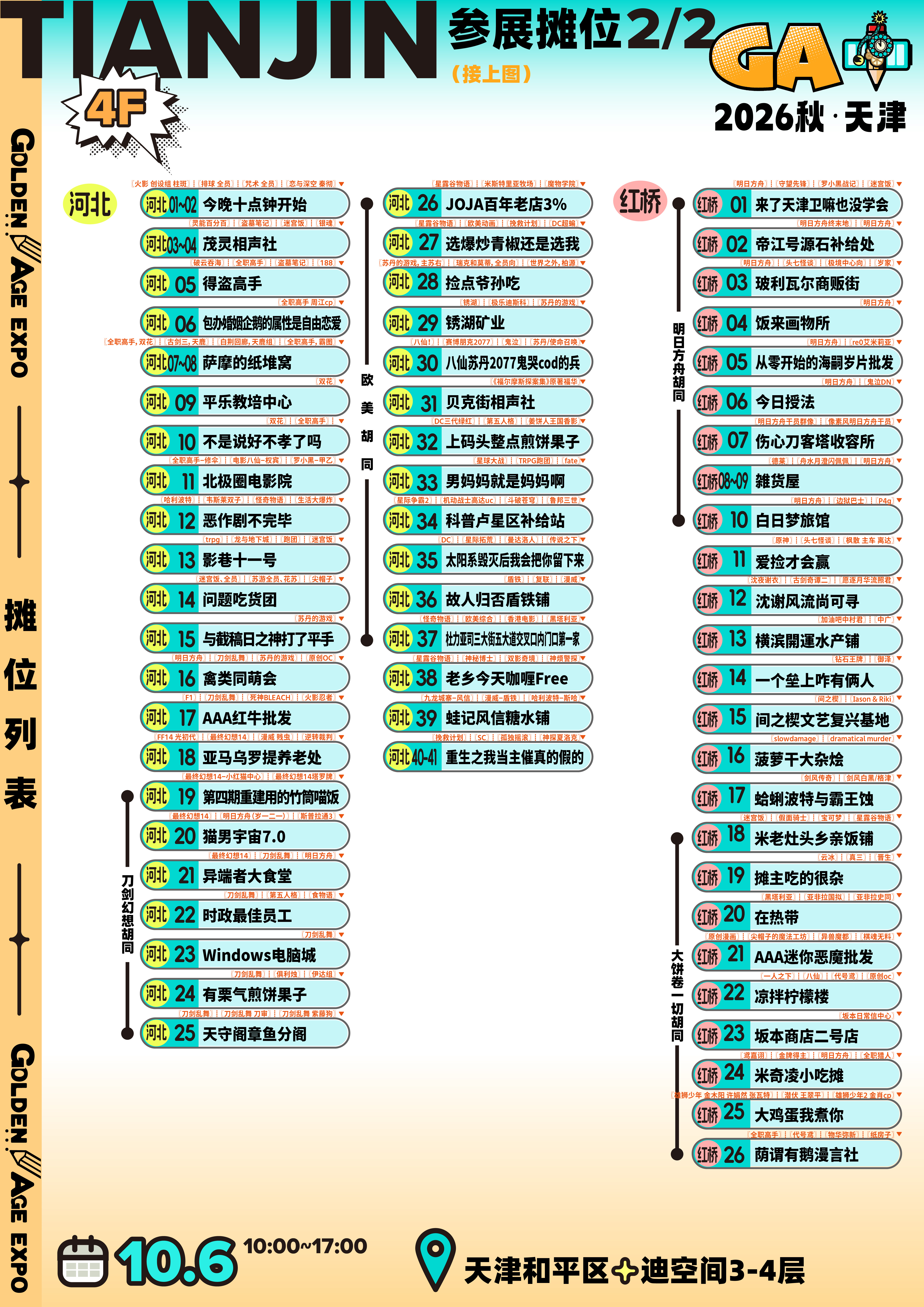 天津GA+！摊位场地图公开啦！超300个IP，150+个摊位！【恶之环】和多位原