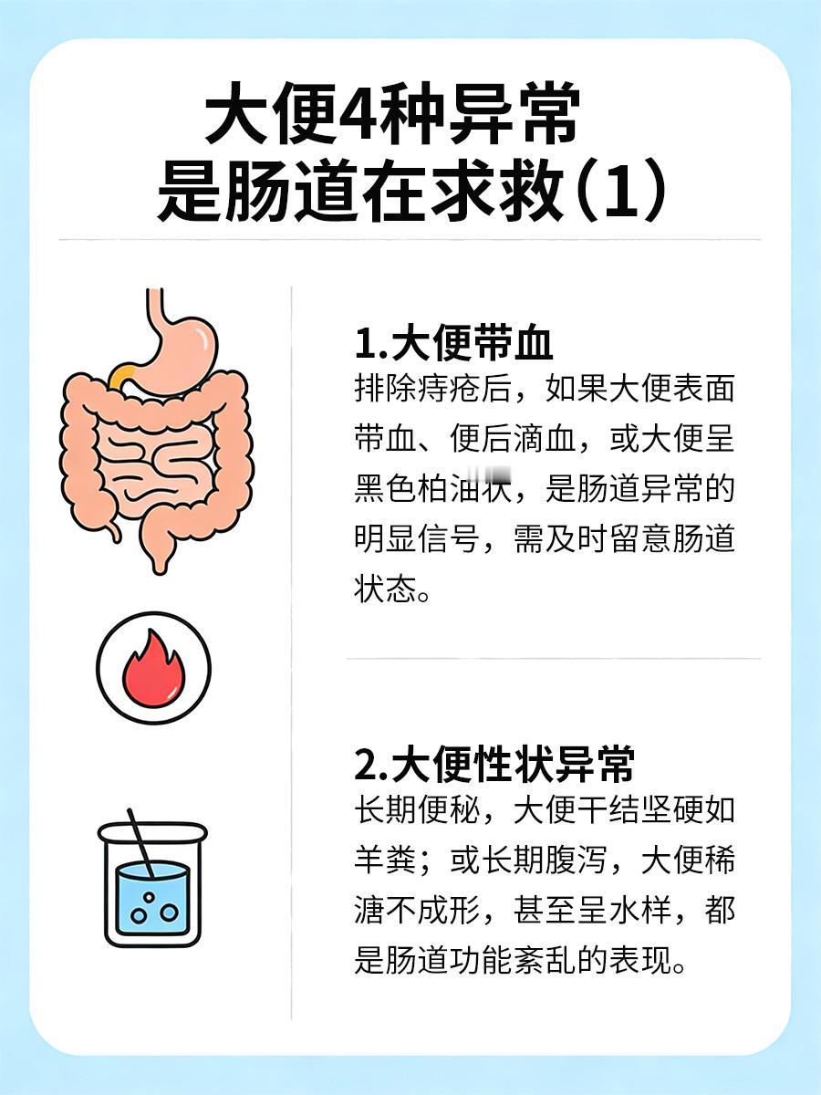 上完厕所看一眼！大便出现4种异常，是肠道最后的求救
肠道健康藏在大便里，很多人上
